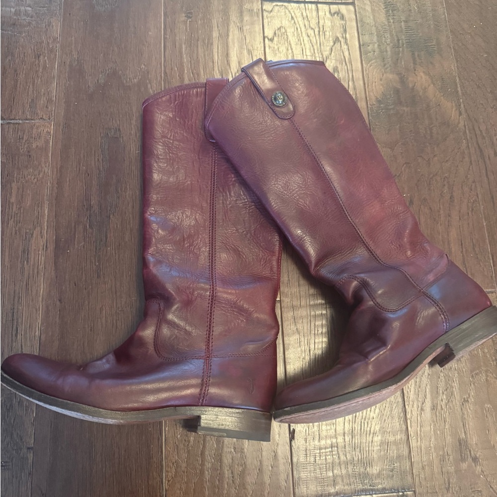 Frye Maroon Leather Boots